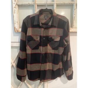 Brixton size medium Bowery regular fit plaid flannel button-up shirt